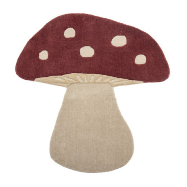 Tapis Champignon Rouge Laine