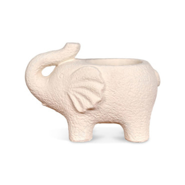 Déco Éléphant écru L15,5 P10 H10,5cm