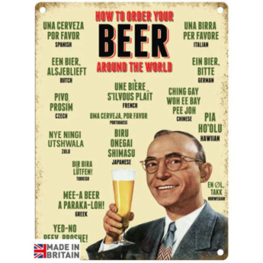 Plaque Métal 60 x 49.5cm Beer How to Order your Beer