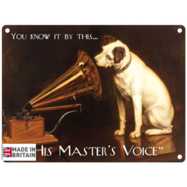 Plaque Métal 60 x 49.5cm Vintage Retro His Master's Voice