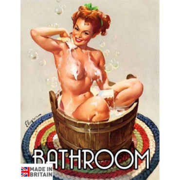 Plaque Métal 60 x 49.5cm Vintage Retro Bathroom