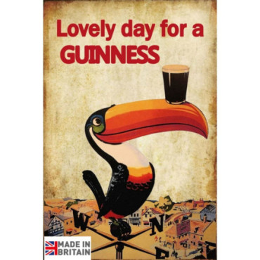 Plaque Métal 45 x 37.5cm Beer Guinness Bird