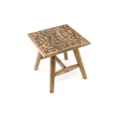 Tabouret en Bois Design Bambou 25cm