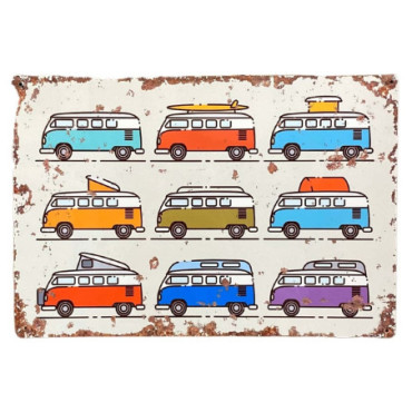 Enseigne murale vintage en métal - Collection Camper Van