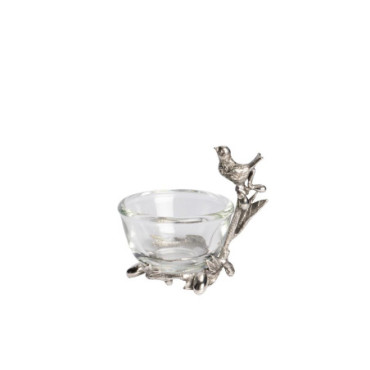 Mini pot en verre et oiseau