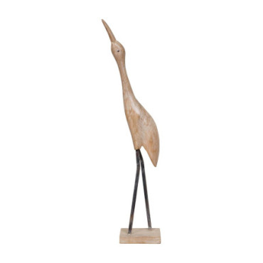 Grand oiseau en bois sur pied