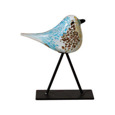 Oiseau en verre sur pied