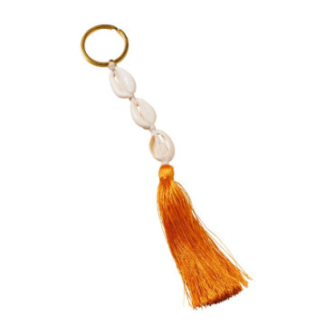 Porte clé pompom coquillages