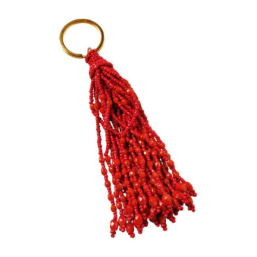 Porte clé pompom de perles