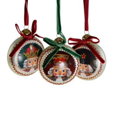 Déco suspendue verre Nutcracker multicolour Classic Noël x3