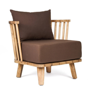 Fauteuil Malawi - Naturel Chocolat