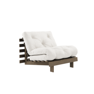 Canapé-lit Roots Carob Brun 90 X 200 Matelas Naturel 90 X 200