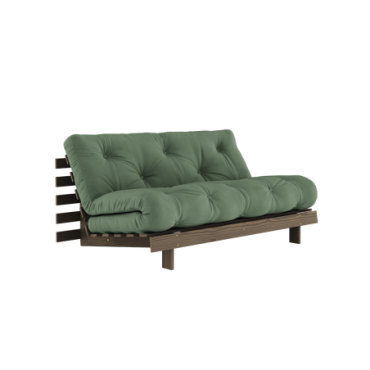 Canapé-lit Roots Carob Brun 160 X 200 Matelas Vert Olive