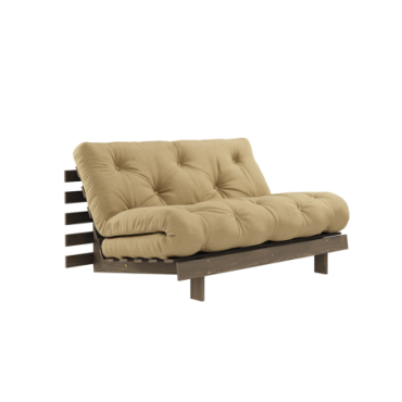 Canapé-lit Roots Carob Brun 140 X 200 Matelas Blé Beige