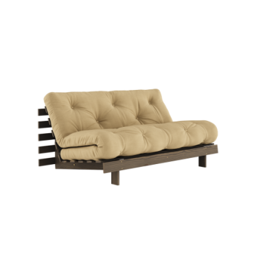 Canapé-lit Roots Carob Brun 160 X 200 Matelas Blé Beige