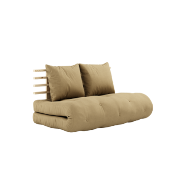 Futon Shin Sano Clear Laqué Matelas Shin Sano Blé Beige