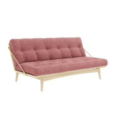 Canapé-lit Folk Clear Laqué Matelas Mixte 5 Couches Rose Sorbet