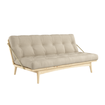 Canapé-lit Folk Clear Laqué Matelas Mixte 5 Couches Beige