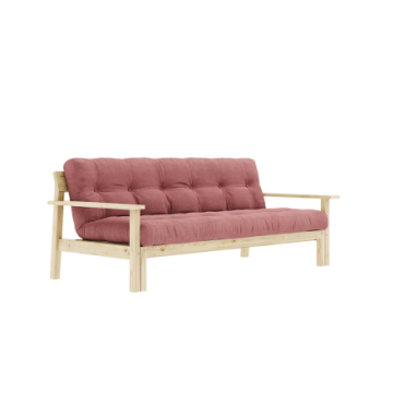 Canapé-lit Unwind Clear Laqué Matelas Mixte 5 Couches Sorbet Rose