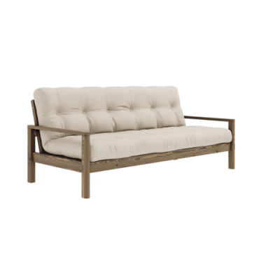 Canapé-lit Knob Carob Brun Matelas Beige