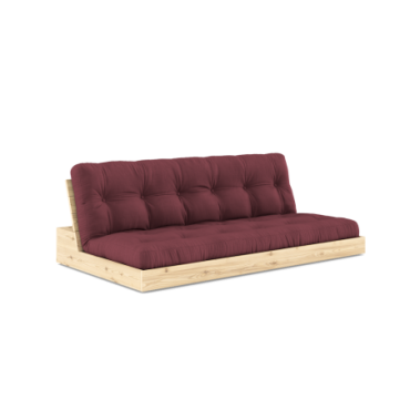 Futon Base Clear Matelas Bordeaux