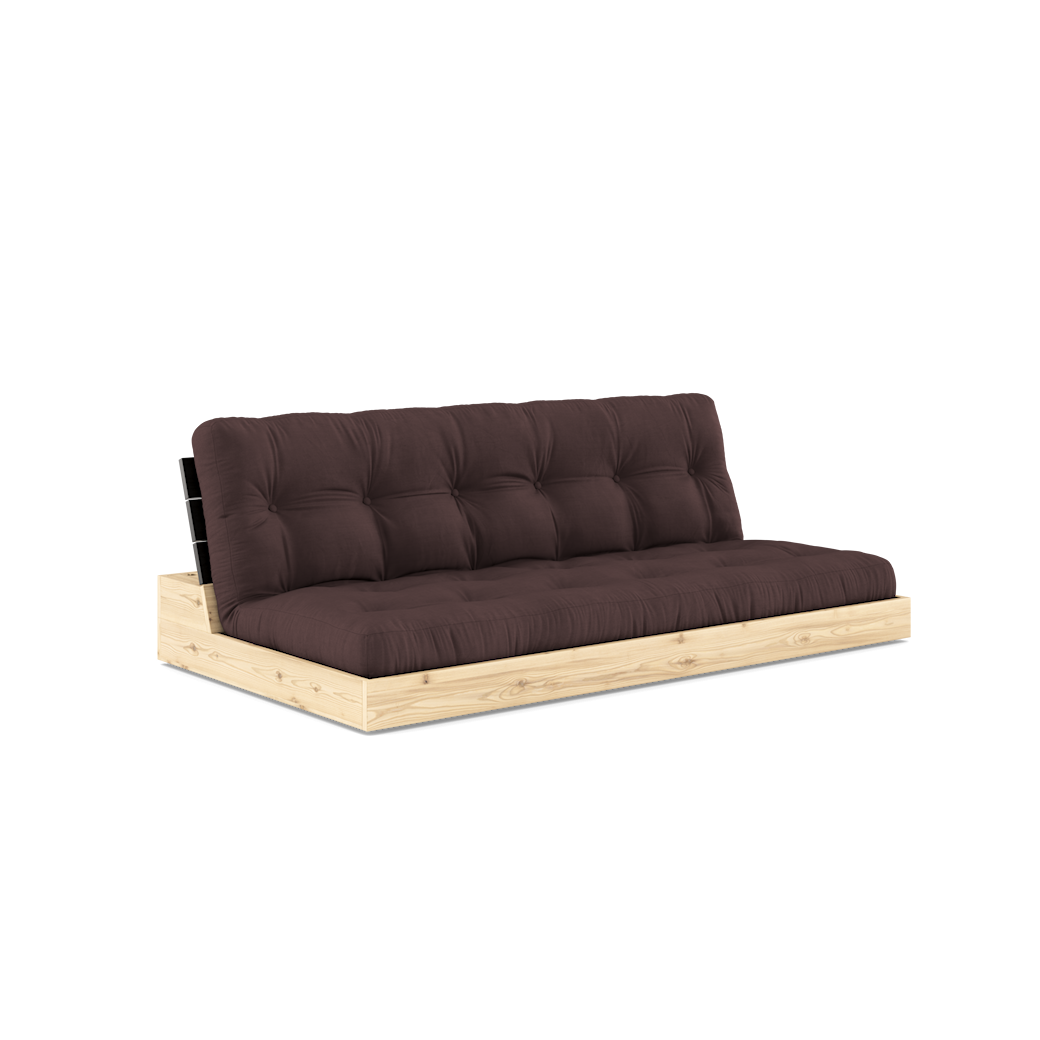 Futon Socle Noir Nuit Laqué Avec Matelas Mixte 5 Couches Brun | Karup ...