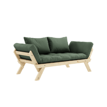 Canapé-lit Bebop Clear Laqué Matelas Mixte 4 Couches Vert Olive