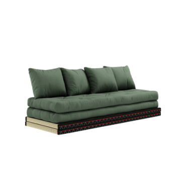 Futon Chico Vert Olive 2 Tatami 80 X 200 2 Matelas Vert Olive