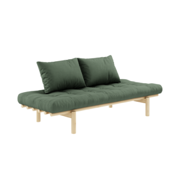 Daybed Pace Clear Laqué Matelas Mixte 4 Couches Vert Olive