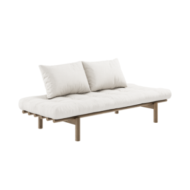 Daybed Pace Laqué Brun Carob Matelas Mixte 4 Couches Naturel