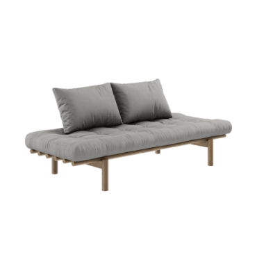 Daybed Pace Laqué Brun Carob Matelas Mixte 4 Couches Gris