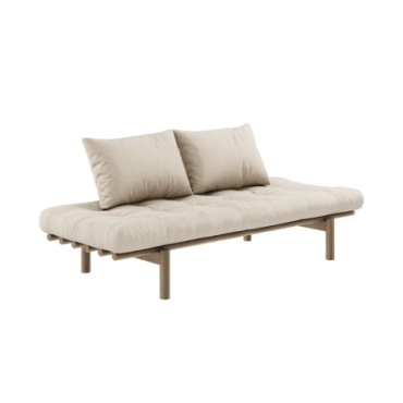 Daybed Pace Laqué Brun Carob Matelas Mixte 4 Couches Beige