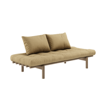 Daybed Pace Laqué Brun Carob Matelas Mixte 4 Couches Blé Beige