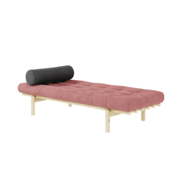 Daybed Next Clear Laqué Matelas Mixte 4 Couches Rose Sorbet