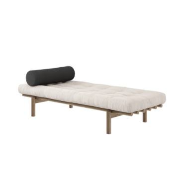 Daybed Next Laqué Brun Carobe Matelas Mixte 4 Couches Ivoire