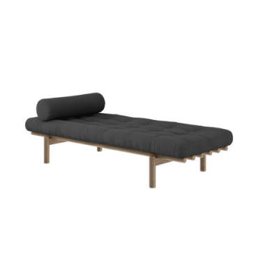 Daybed Next Laqué Brun Carobe Matelas Mixte 4 Couches Charbon