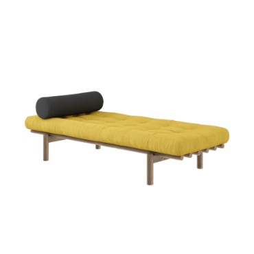 Daybed Next Carob Brun Laqué Matelas Mixte 4 Couches Miel