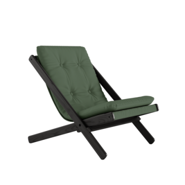 Chilienne Boogie Hêtre Noir Laqué Matelas Boogie Vert Olive