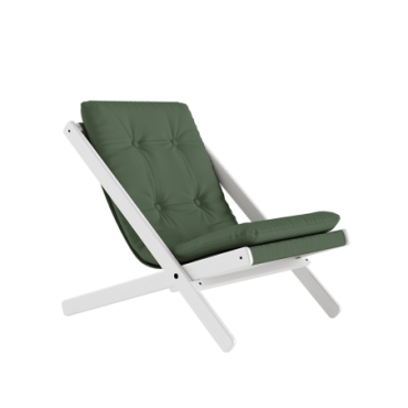 Chilienne Boogie Hêtre Blanc Laqué Matelas Boogie Vert Olive