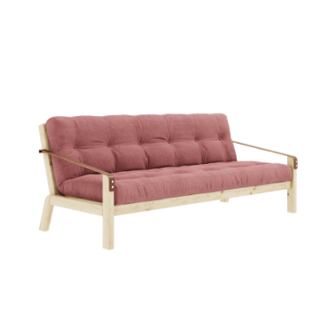 Canapé-lit Poetry Clear Laqué Matelas Mixte 5 Couches Rose Sorbet