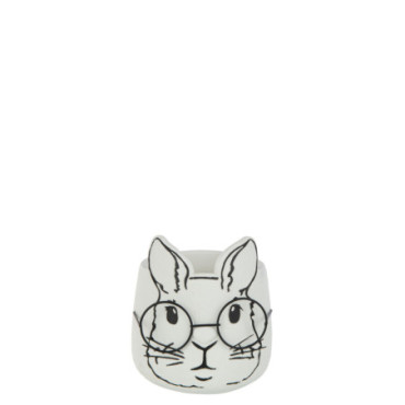 Cache-pot Lapin Ciment Blanc Slarge