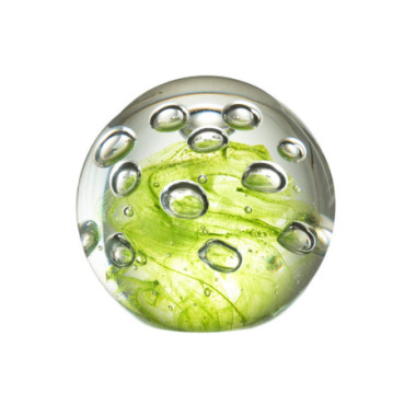 Presse Papier Bulles Verre Vert L