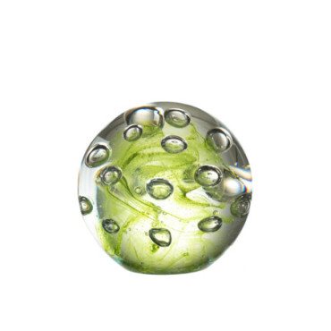 Presse Papier Bulles Verre Vert M