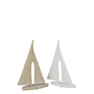 Voilier Ciment Blanc/Beige L Assortment De 2