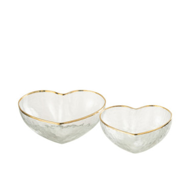 Plateaux Apero Verre Or/Transparent x2