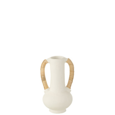 Vase Amphore Leo Terracotta Blanc/Naturel