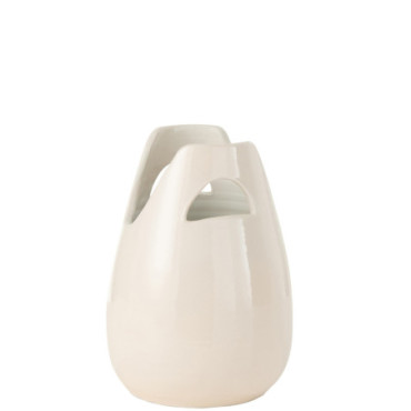 Vase Anse Ceramique Blanc S