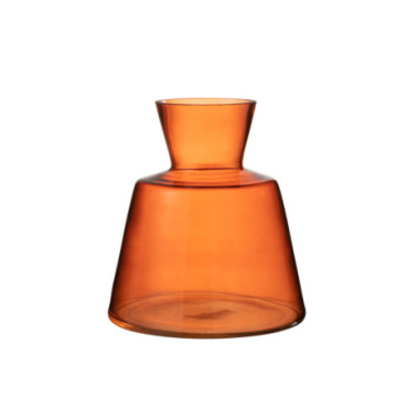 Vase Conique Verre Orange L