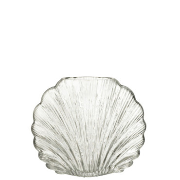 Vase Coquillage Verre Transparent L