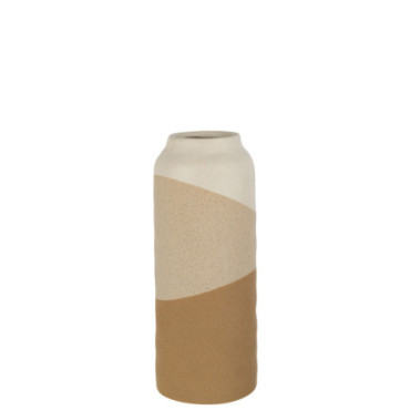 Vase Cylindre Ceramique Beige/Marron Clair L